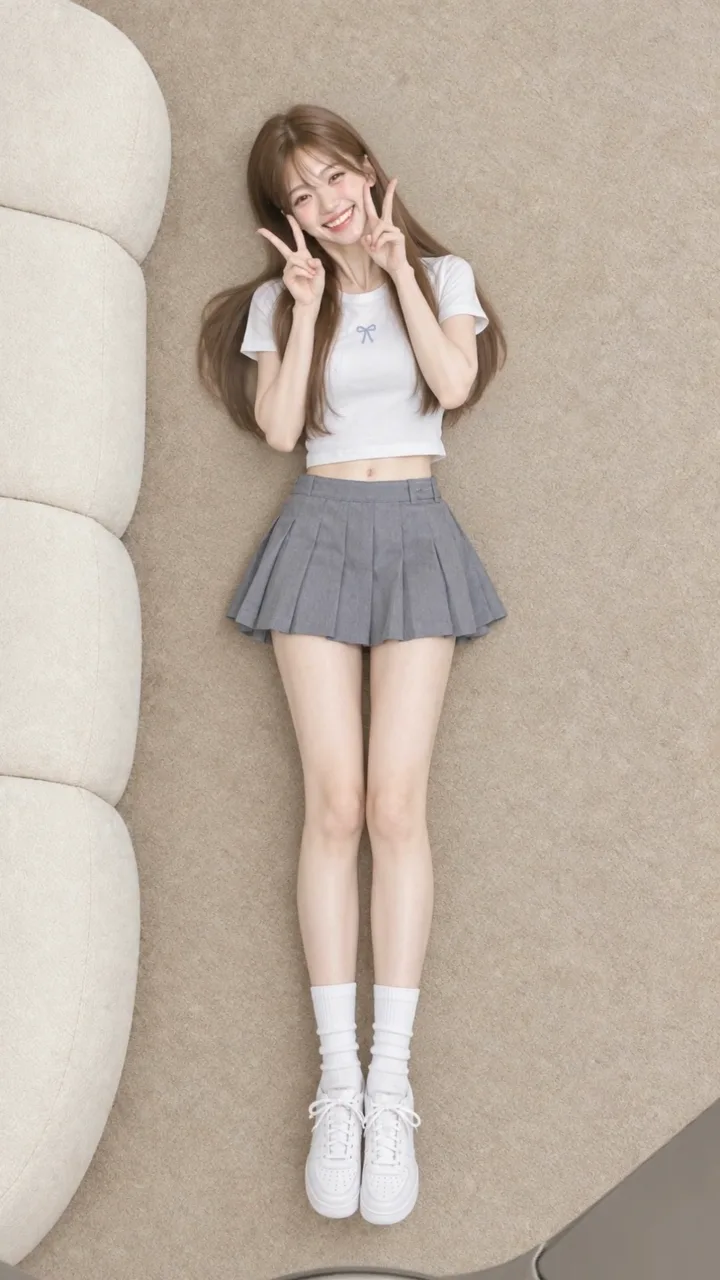 Result · Look 4. Pleated mini skirt and a cropped tee.